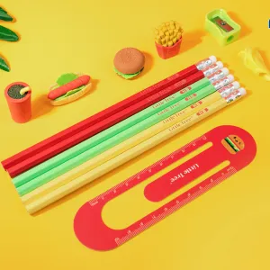 Little Tree Fast Food Party Pencil And Eraser 13Pcs Combo Set.