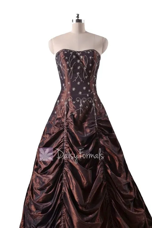 Long Dark Currant Stunning Princess Prom Dress (PR0041)