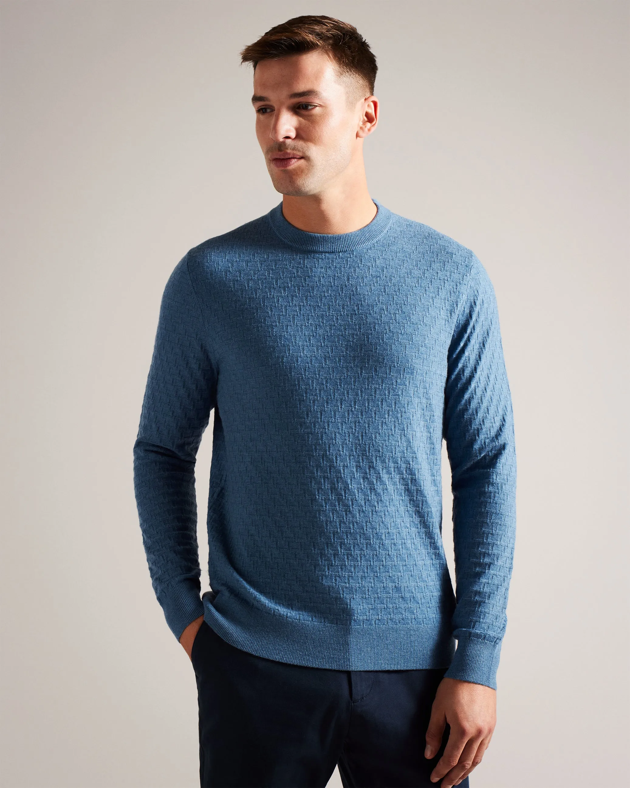 Loung Long Sleeve T Knit Jumper Blue