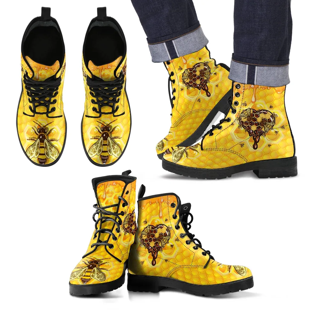 LOVE HONEYCOMB BEE BOOTS - FREE SHIPPING WORLDWIDE