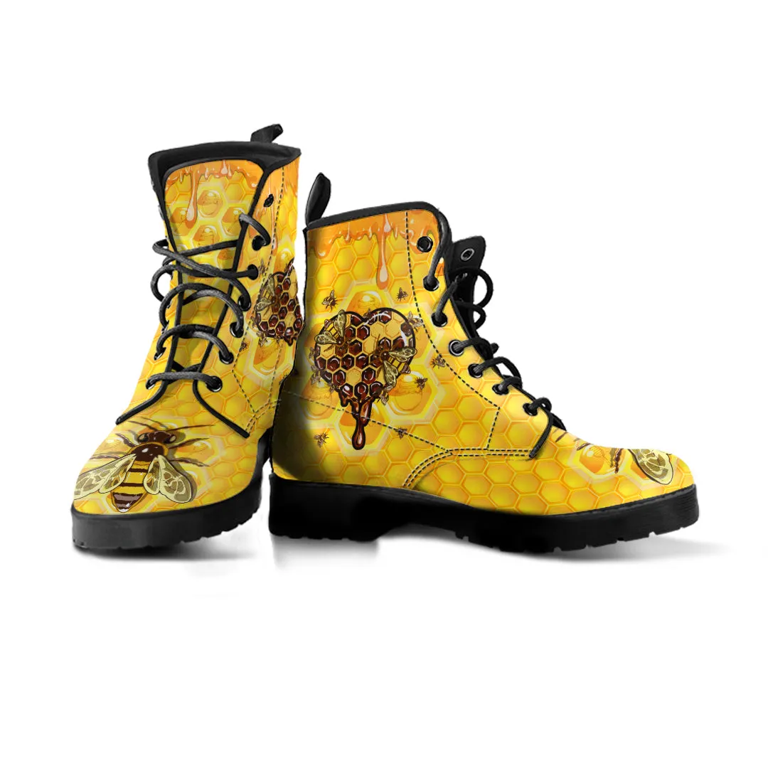 LOVE HONEYCOMB BEE BOOTS - FREE SHIPPING WORLDWIDE