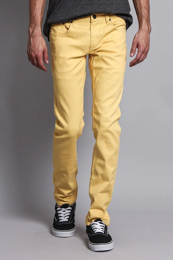 Men's Essential Skinny Fit Colored Jeans (Yellow)