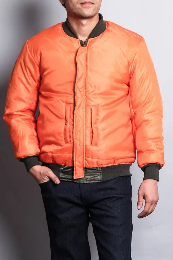 Men's Reversible Padded Bomber Flight Jacket