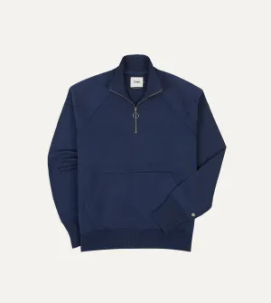 Navy Cotton Quarter Zip Sweatshirt