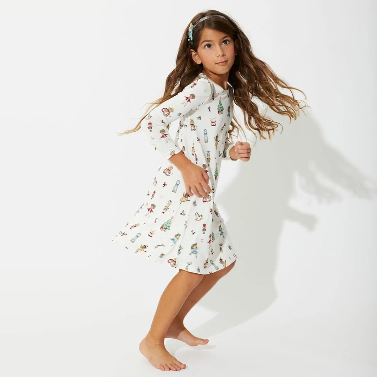 Nutcracker Bamboo Girls' Long Sleeve Dress