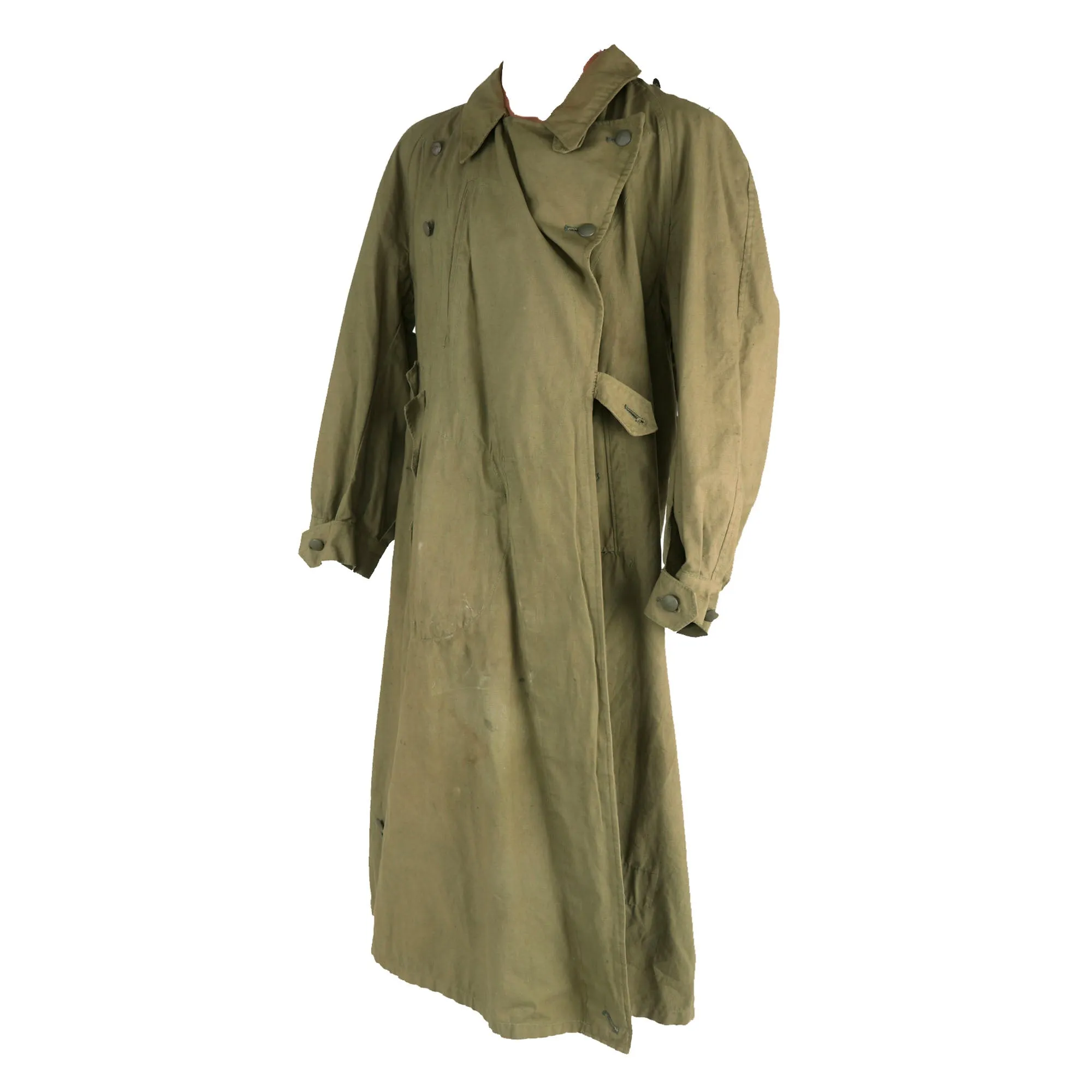 Original German WWII Heer Army EM/NCO Afrikakorps DAK Tropical Kradmantel Motorcycle Overcoat by Thiele & Co. München