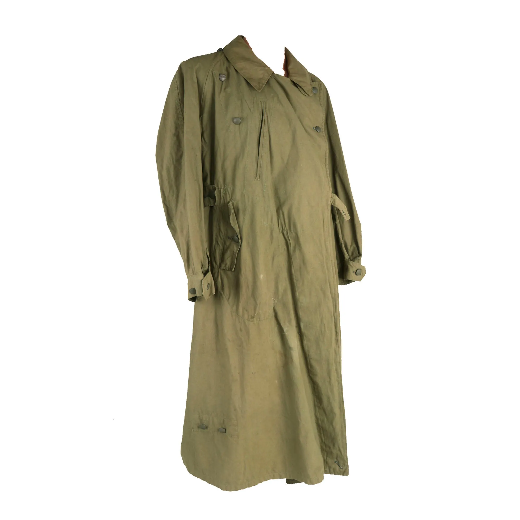 Original German WWII Heer Army EM/NCO Afrikakorps DAK Tropical Kradmantel Motorcycle Overcoat by Thiele & Co. München