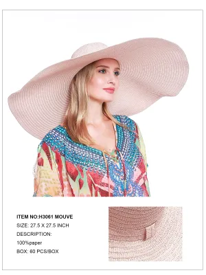 Oversized Wide Brim Hat-Mouve