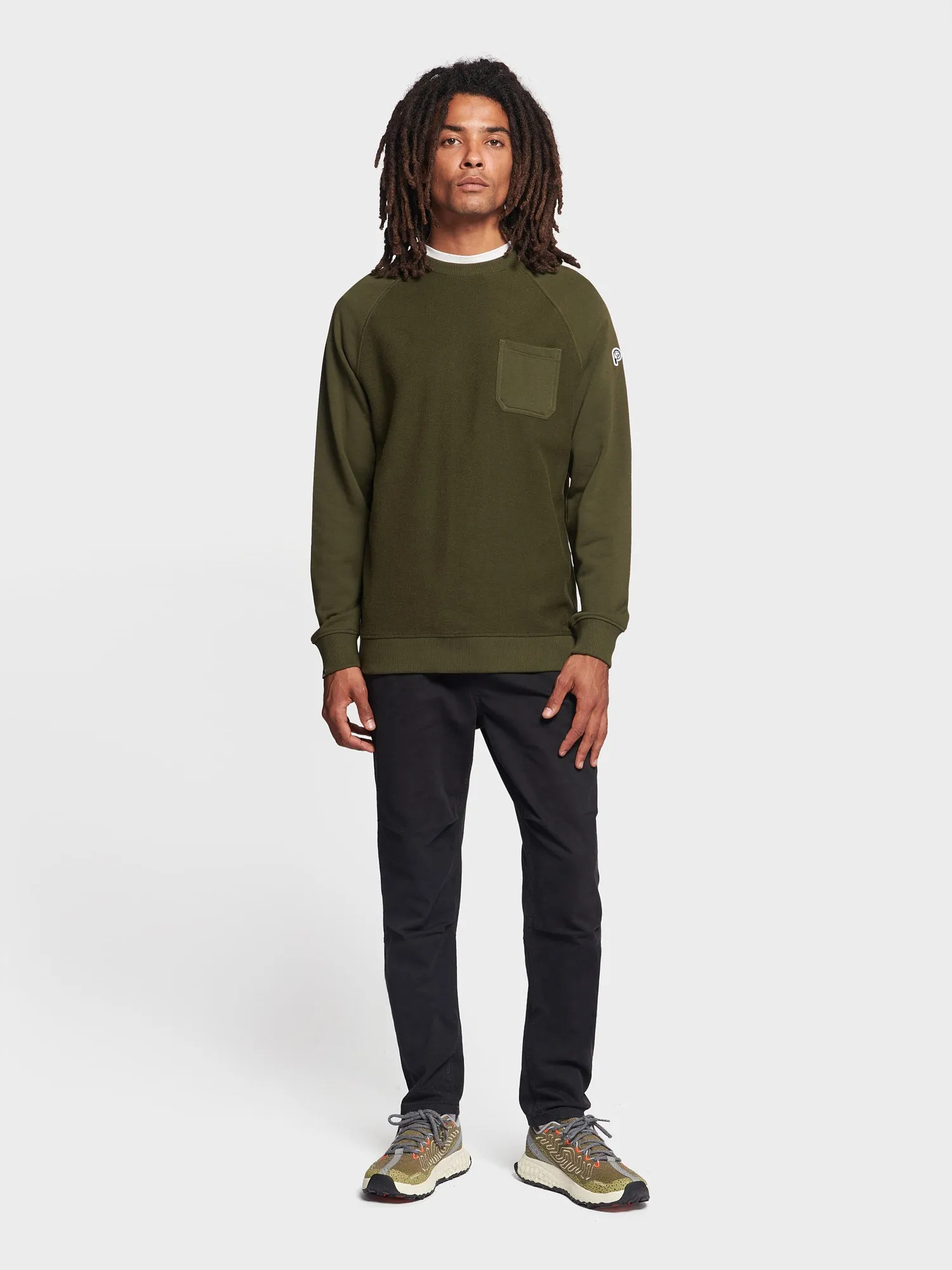 P Bear Reverse Loopback Sweater in Forest Night