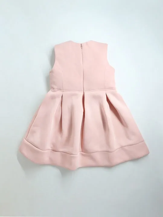 Peach Fit & Flare Blossom Dress For Girls