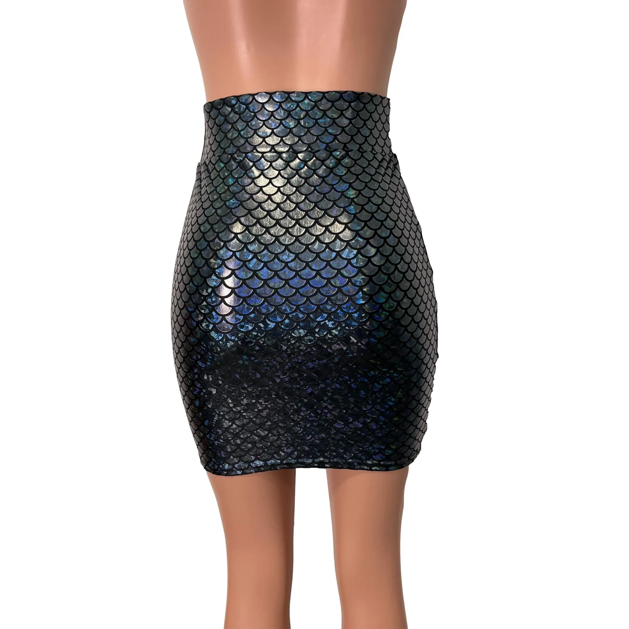 Pencil Skirt - Black Mermaid Scales