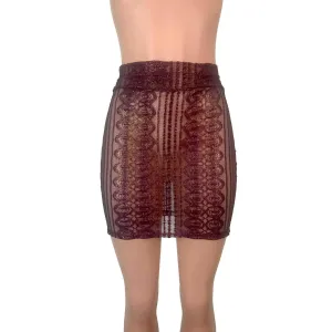 Pencil Skirt - Purple Metallic Lace