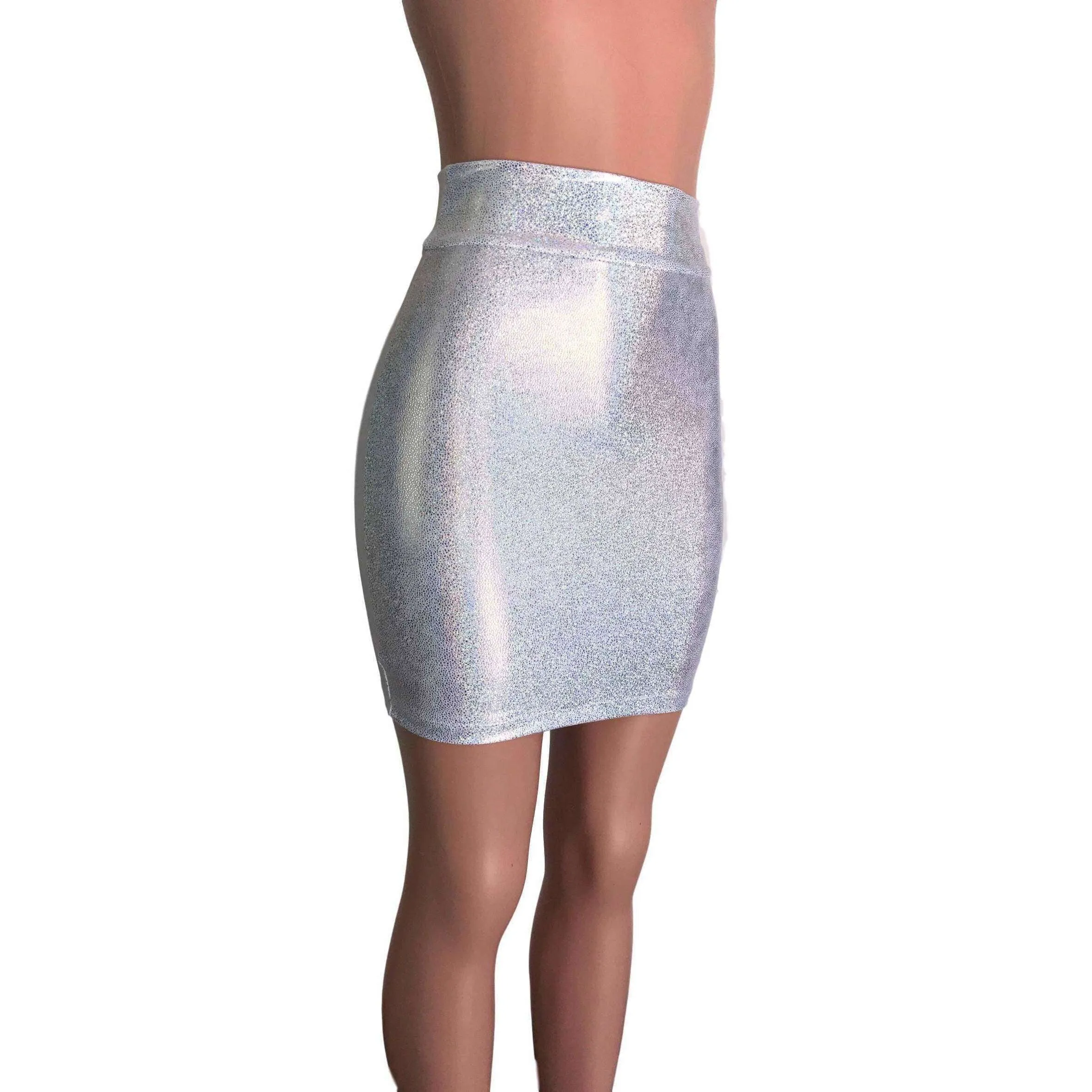 Pencil Skirt - Silver Holographic