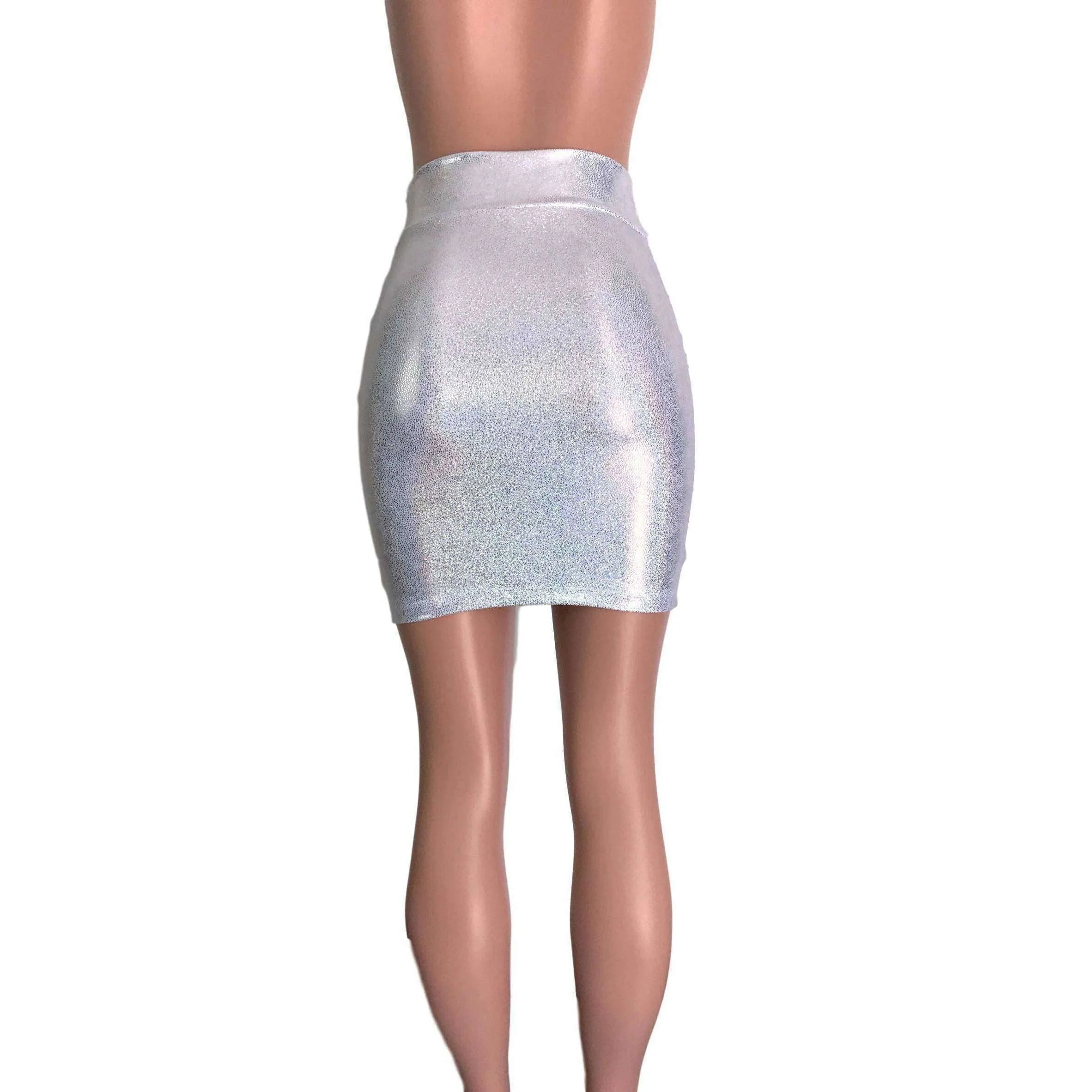 Pencil Skirt - Silver Holographic