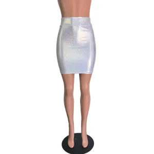 Pencil Skirt - Silver Holographic