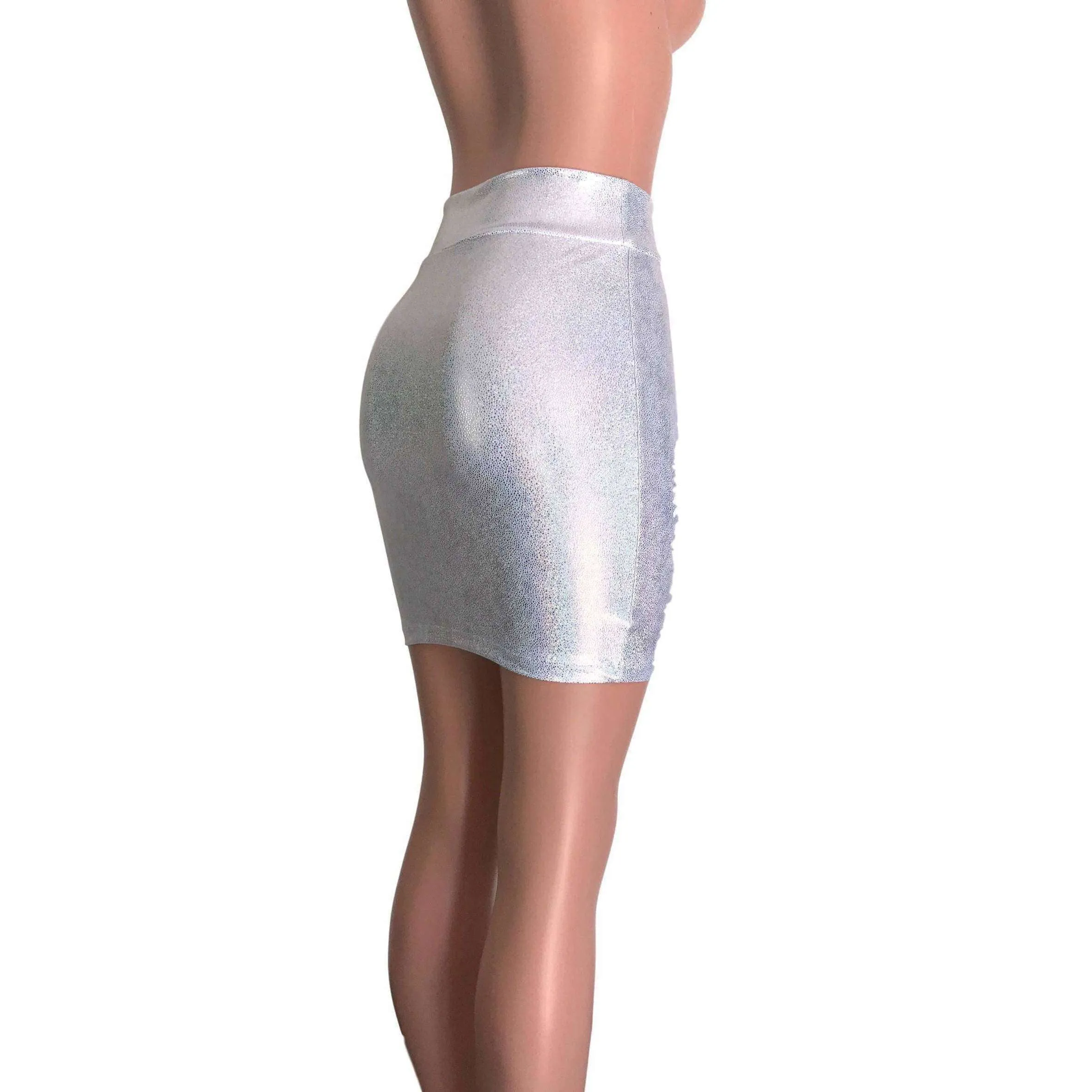 Pencil Skirt - Silver Holographic