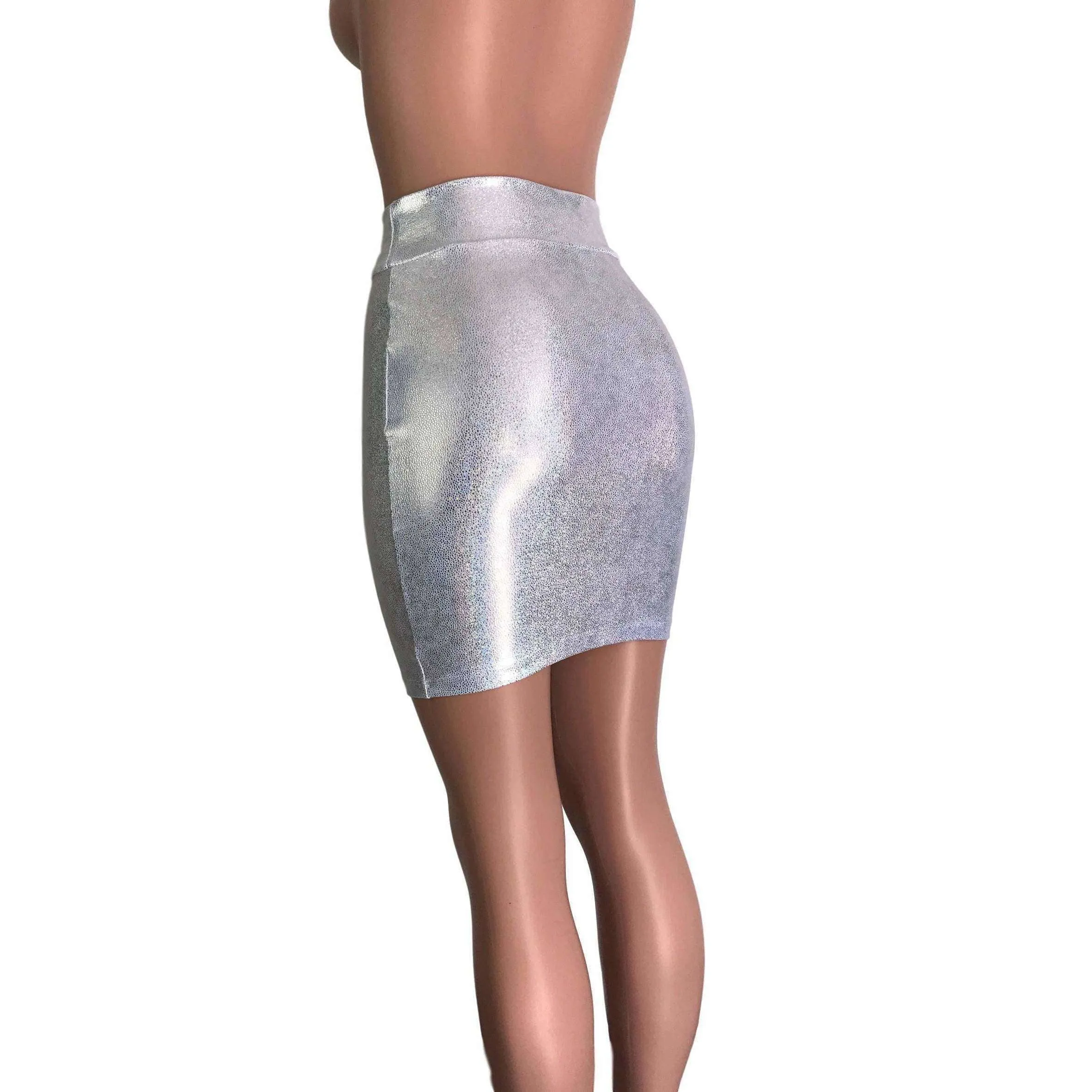 Pencil Skirt - Silver Holographic