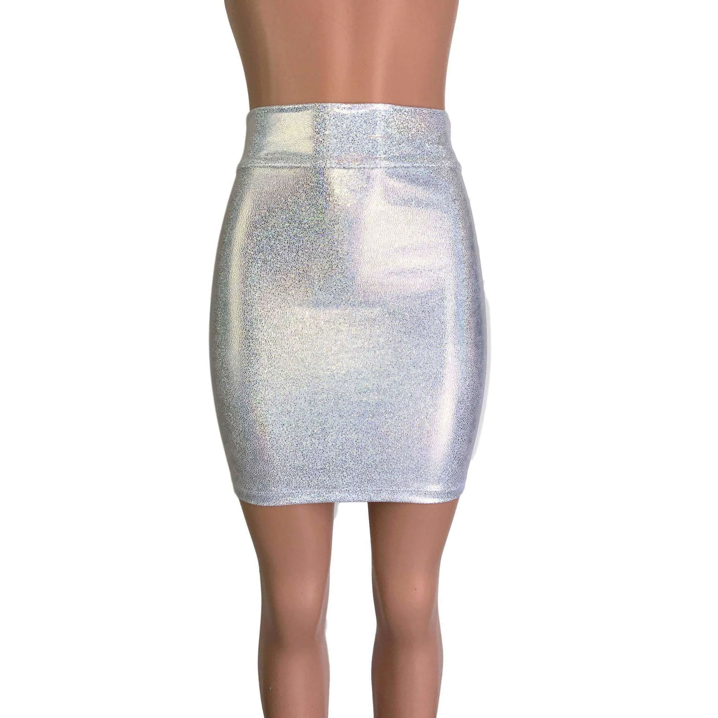 Pencil Skirt - Silver Holographic