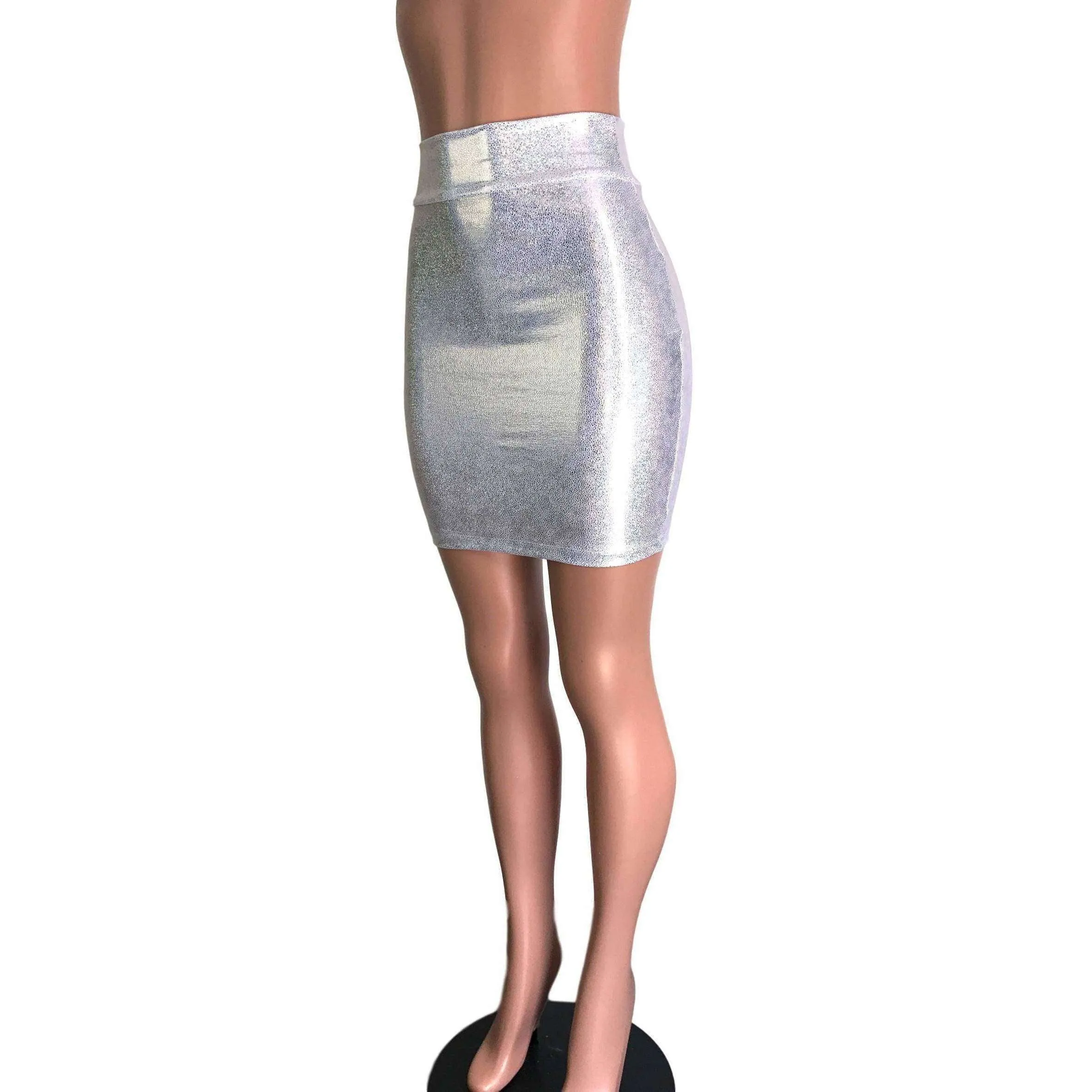 Pencil Skirt - Silver Holographic