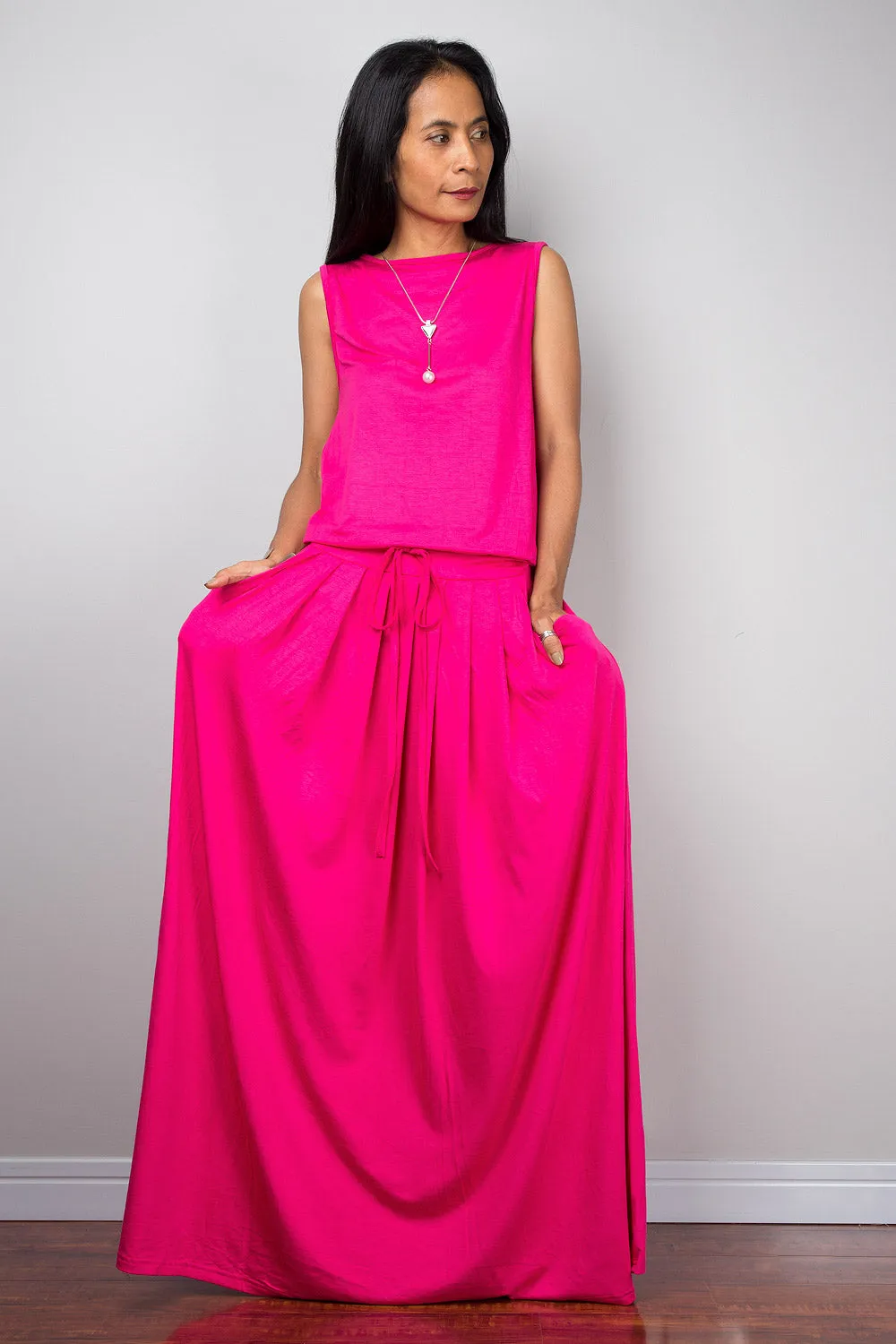 Pink Dress -  Sleeveless maxi dress : Autumn Thrills Collection No.9s