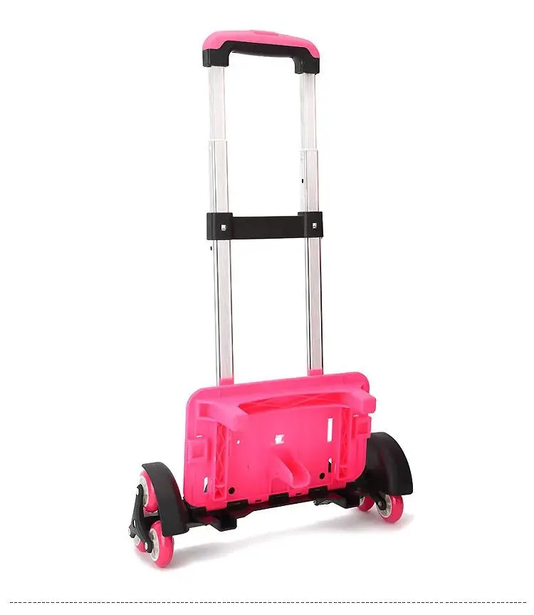 Pink Kid Trolley For Backpack And School Bag Luggage For Children 2 Wheels Expandable Rod High Function Trolly Chariot 156