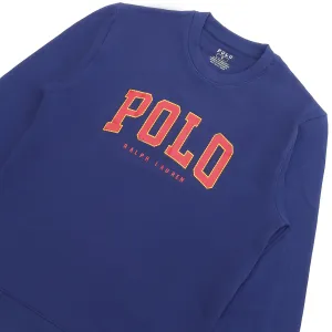 PL - Men 'Navy' Polo Printed Crew Neck Terry Sweatshirt PL263