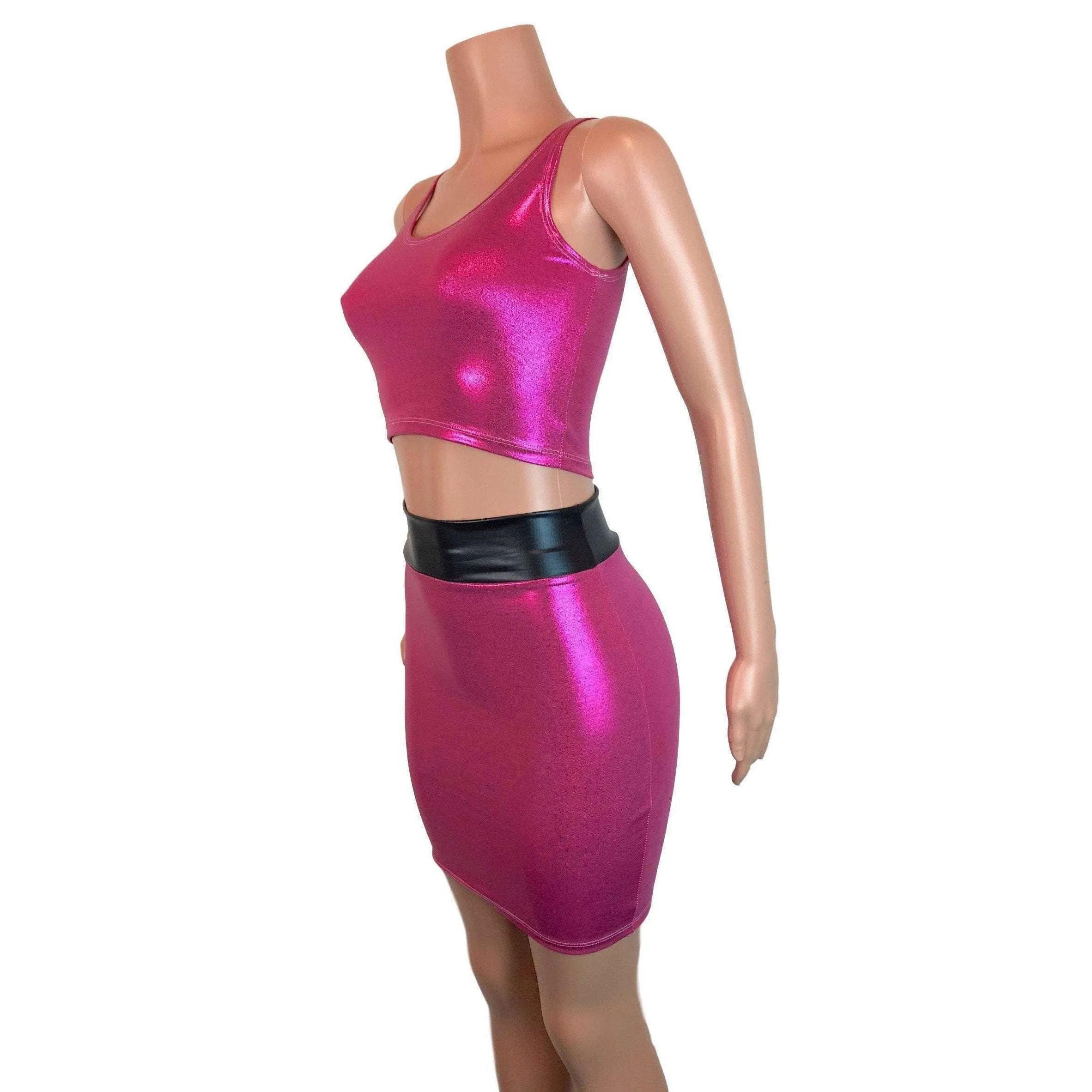 PowerPuff Girls BLOSSOM Costume W/ Pink Pencil Skirt and Crop Top