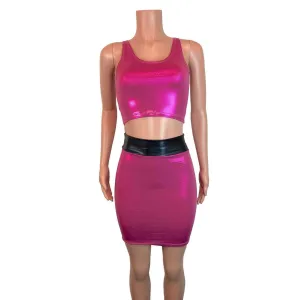 PowerPuff Girls BLOSSOM Costume W/ Pink Pencil Skirt and Crop Top