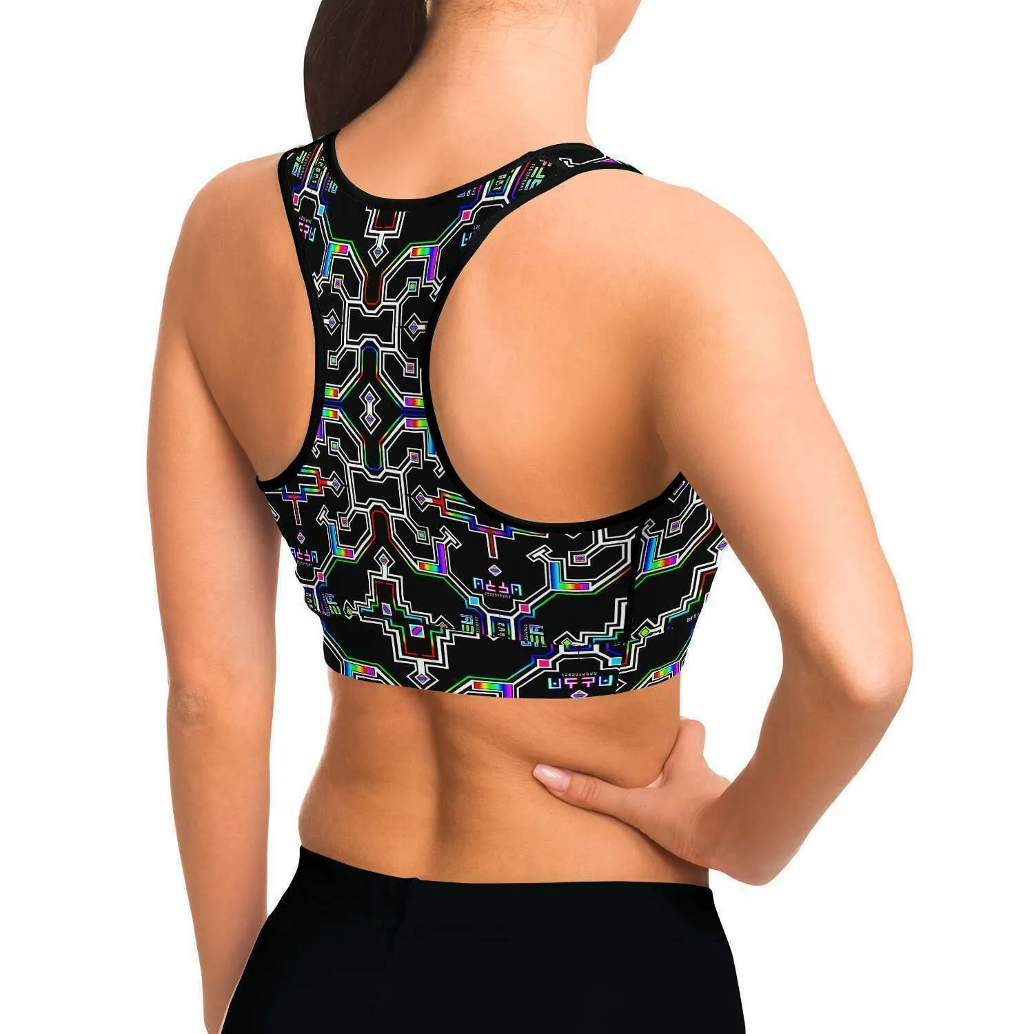 Prismatic Grid Sports Bra