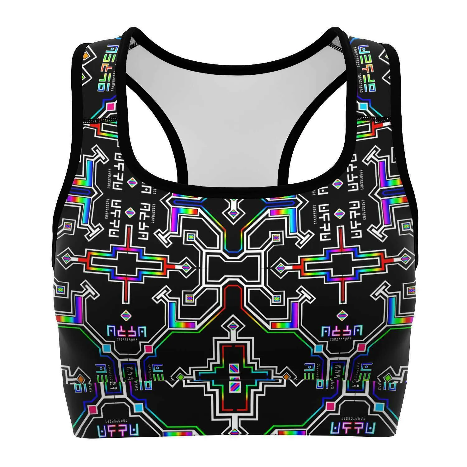 Prismatic Grid Sports Bra