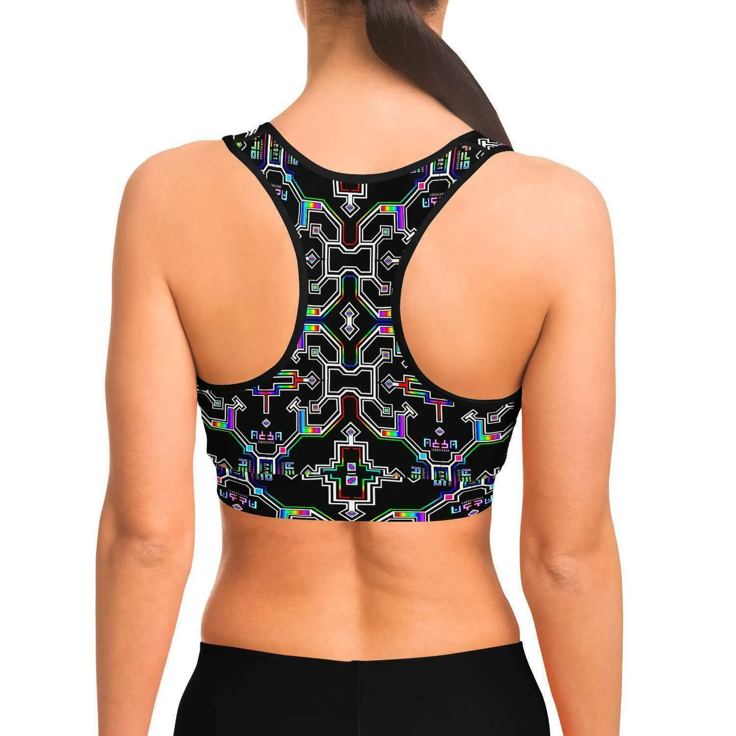 Prismatic Grid Sports Bra