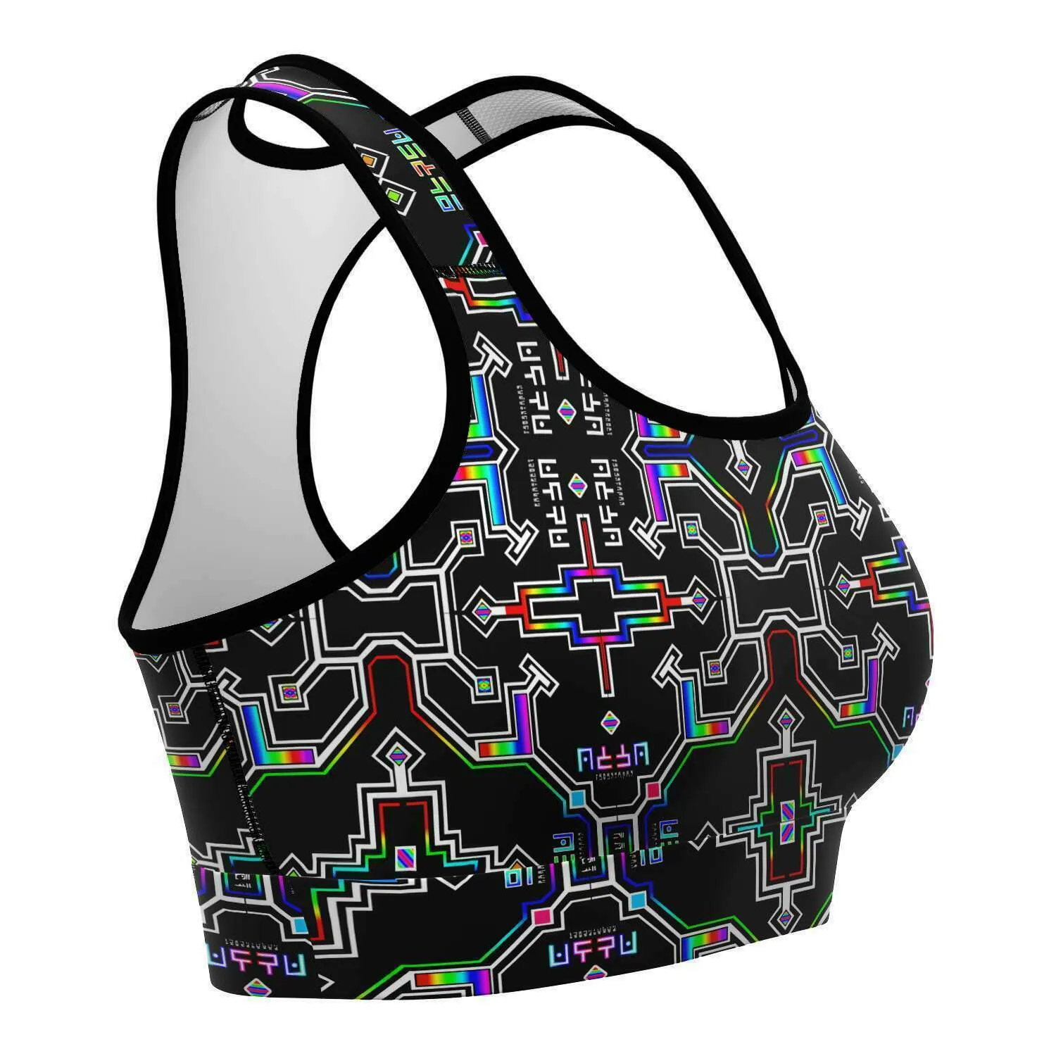 Prismatic Grid Sports Bra