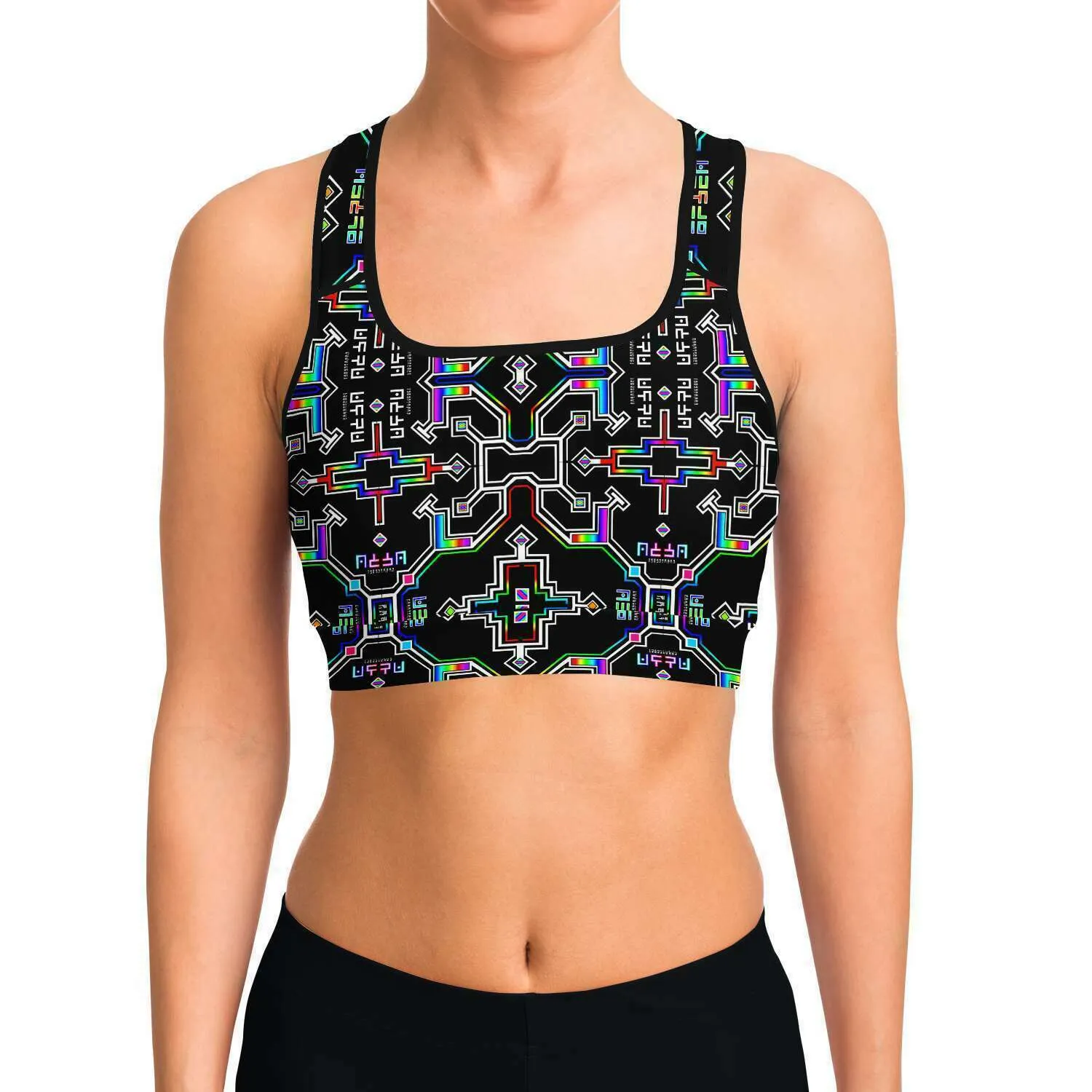 Prismatic Grid Sports Bra