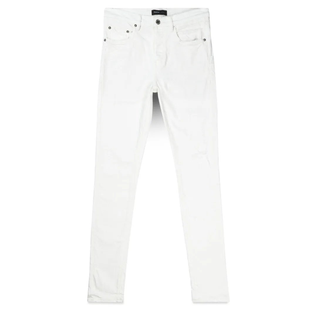 Purple Brand White Jacquard Monogram Jeans