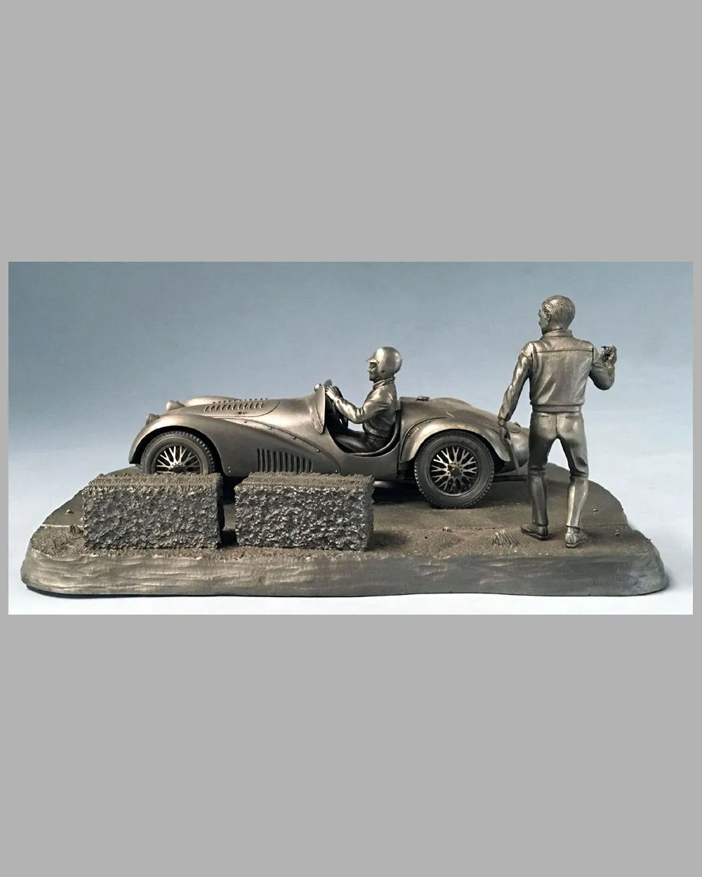 "Into the Straight" pewter sculpture by Raymond Meyers, 1979