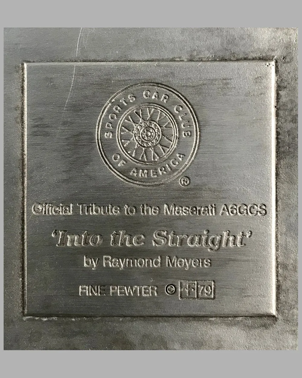 "Into the Straight" pewter sculpture by Raymond Meyers, 1979