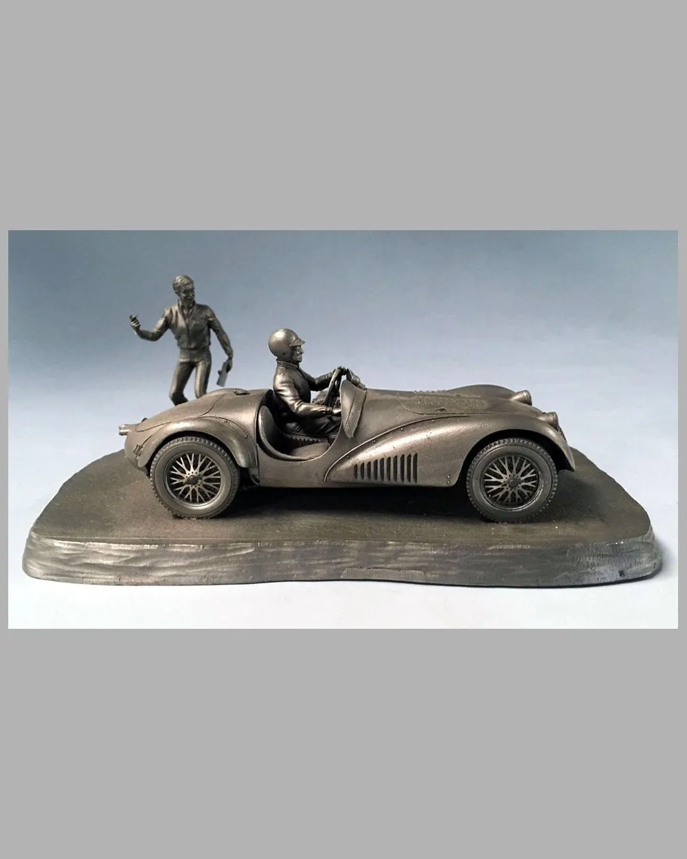 "Into the Straight" pewter sculpture by Raymond Meyers, 1979