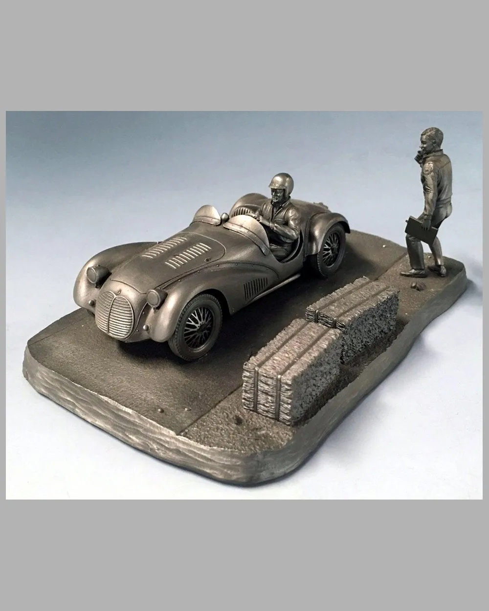 "Into the Straight" pewter sculpture by Raymond Meyers, 1979