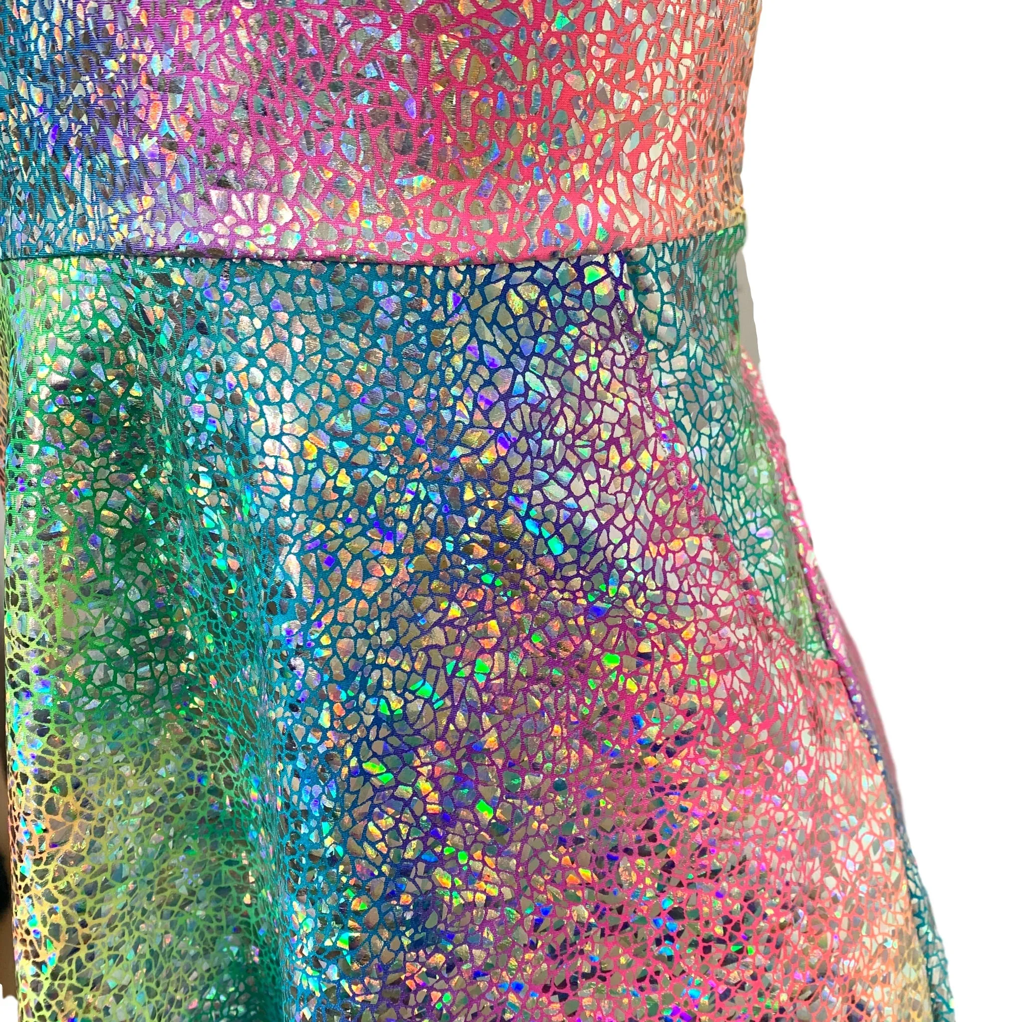 Rainbow Avatar Holo A-line Mini Dress w/Pockets