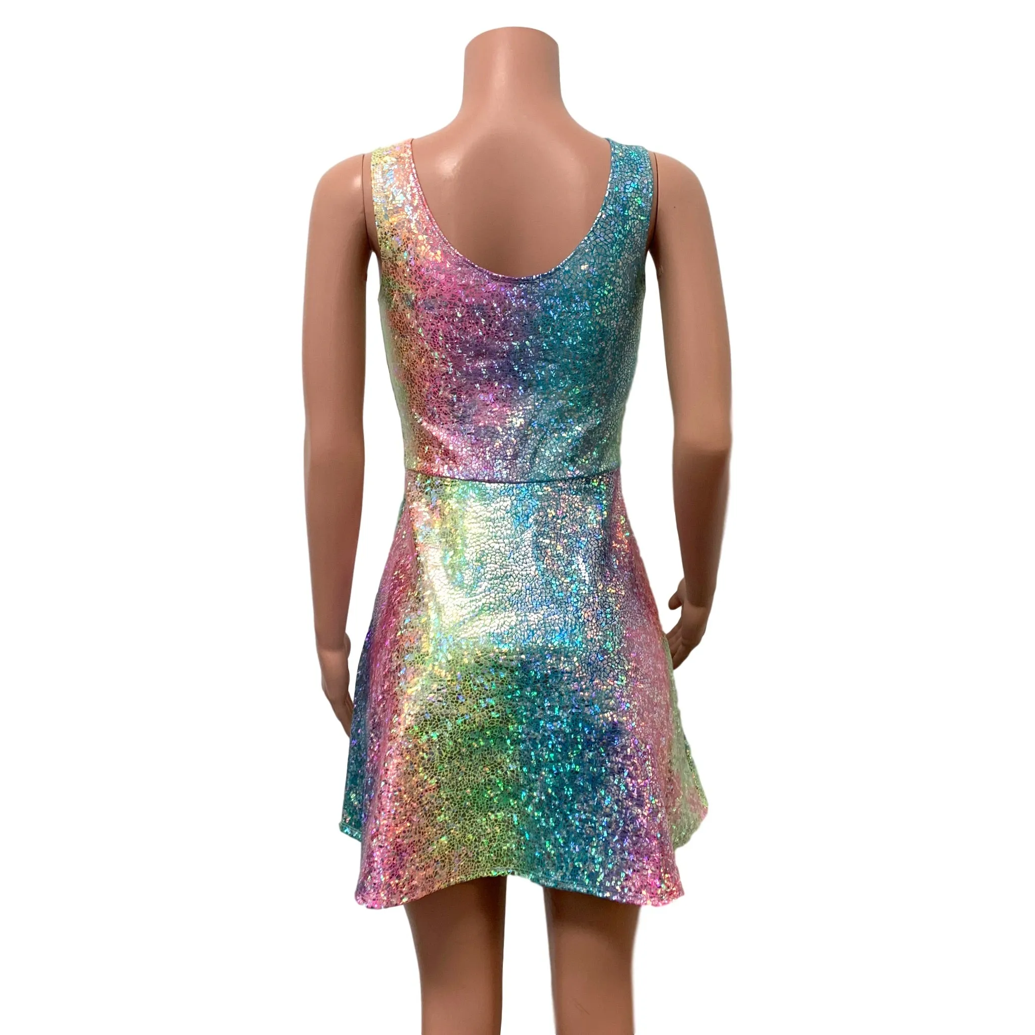 Rainbow Avatar Holo A-line Mini Dress w/Pockets