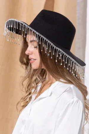 Rhinestone Fringe Hat