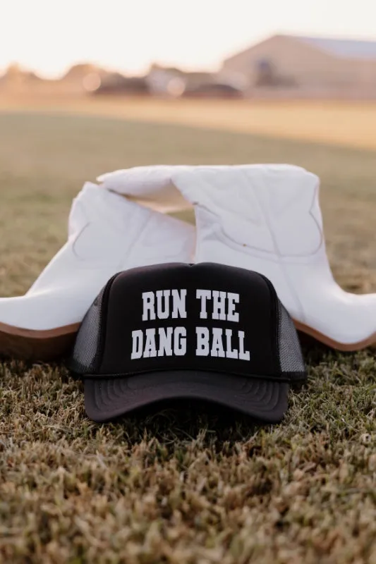 run the ball trucker hat