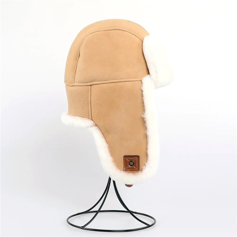 Shearling Wool Bomber Hat