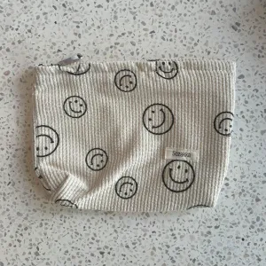 Smiley Corduroy Makeup Pouch