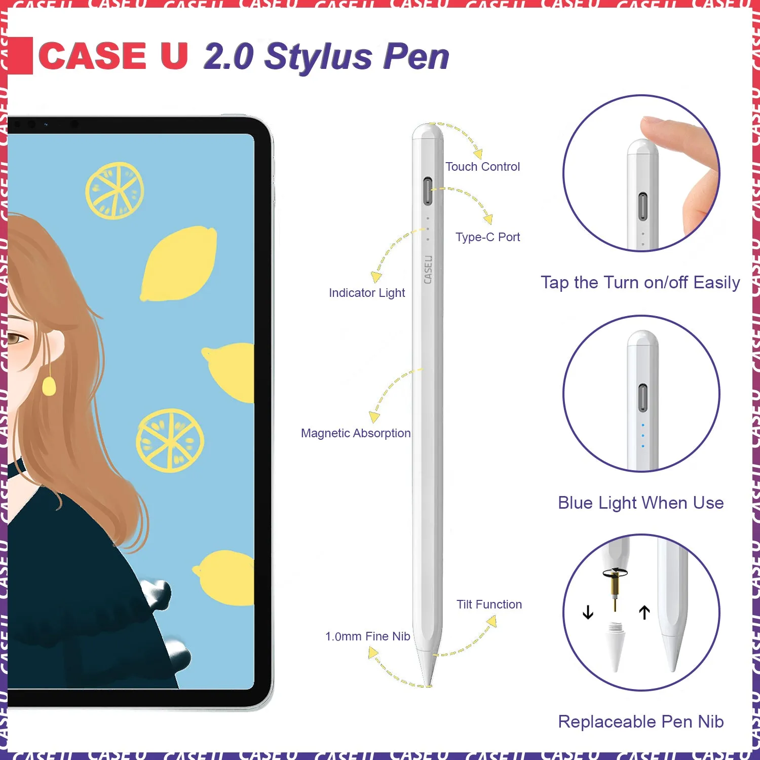 Stylus Pen for iPad with Palm Rejection [Upgraded]