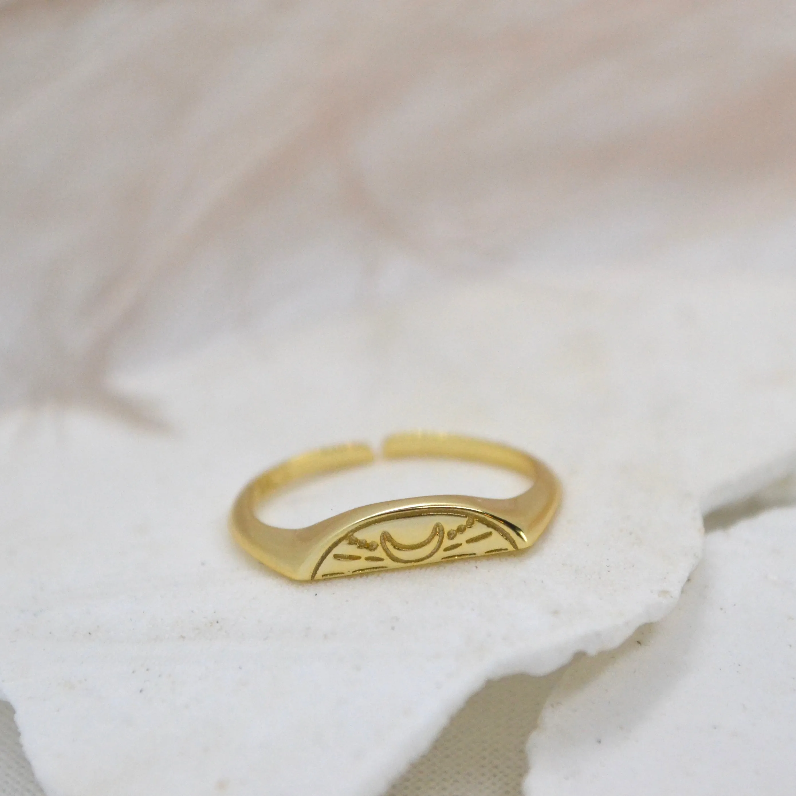 Sun Burst l | Sun Burst Gold Plated Adjustable Ring