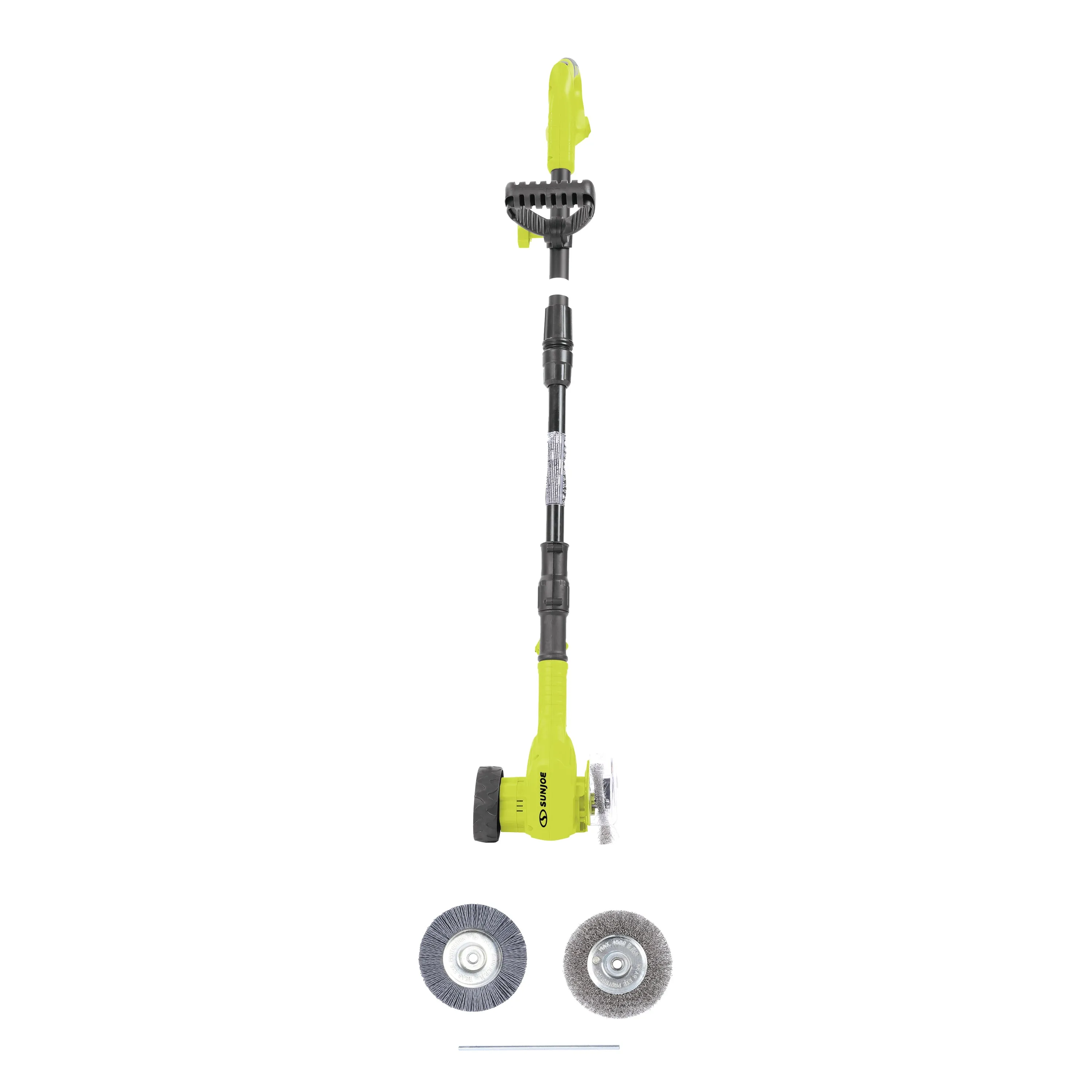 Sun Joe 24V-CTC-CT 24-Volt IONMAX Cordless Weed Sweeper W/ Nylon Brush, Steel Wire Brush, & Adjustable Pole | Sweeper Head W/ Wheel | Tool Only