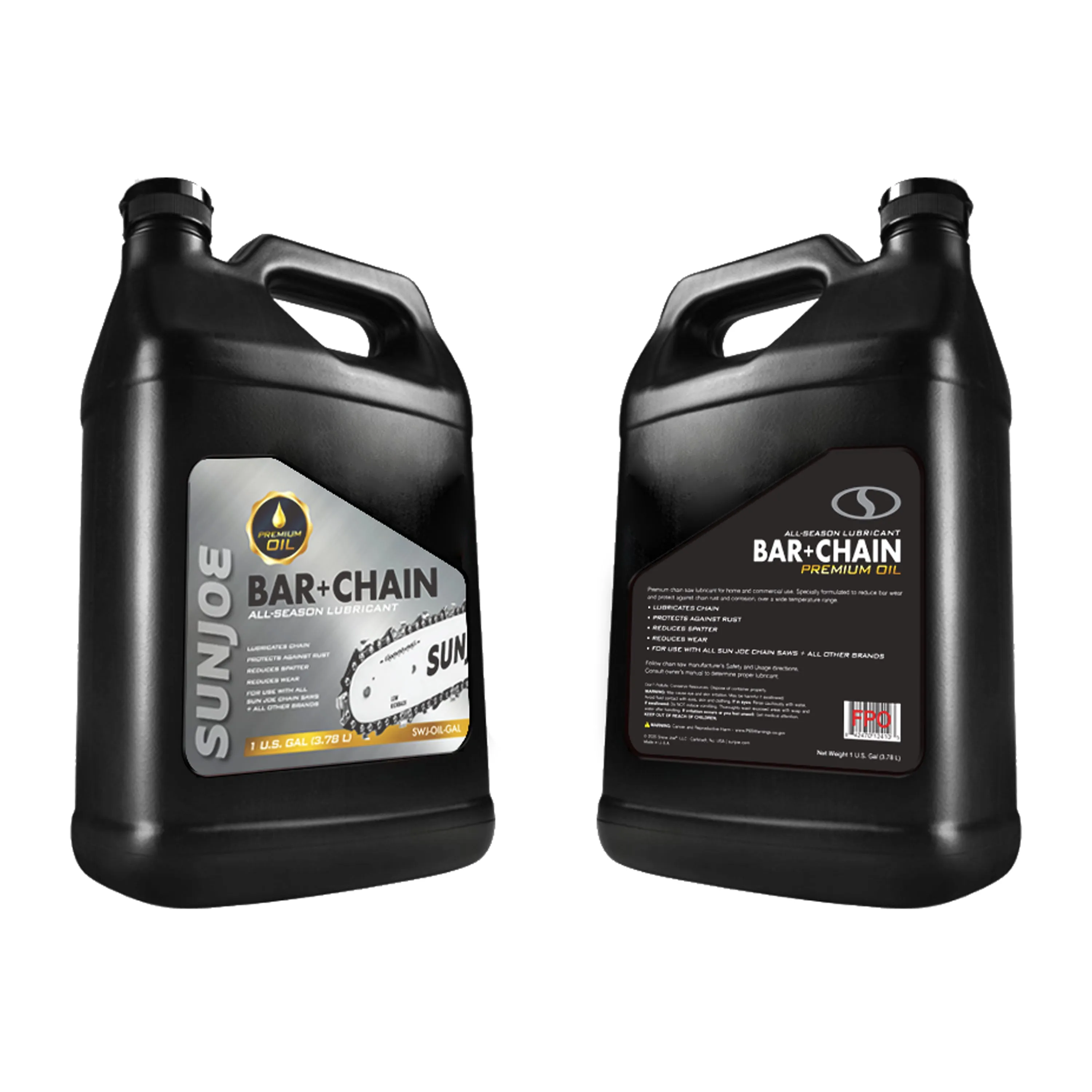 Sun Joe SWJ-OIL-GAL Premium Bar, Chain and Sprocket Oil | All Season Chainsaw Chain Lubrication | Universal Chain Saw Chain Oil for Fast Efficient Cutting | 1-Gallon