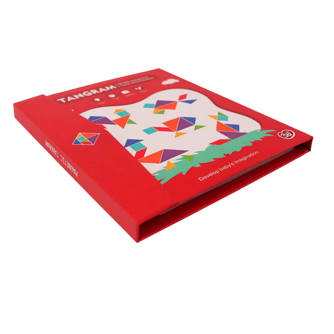 Tangram Travel Game, Magnetic Puzzle Book Game Tangrams-1(Red colour)