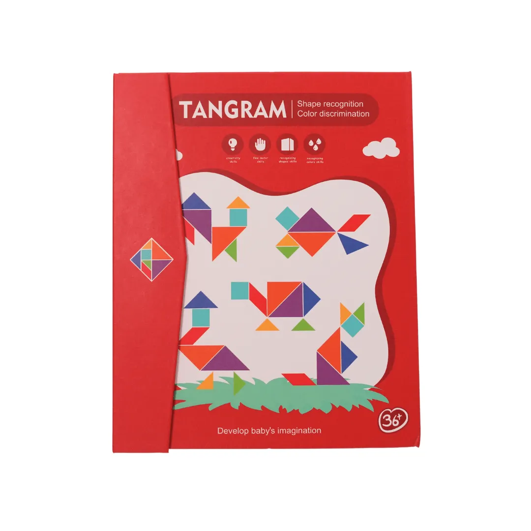 Tangram Travel Game, Magnetic Puzzle Book Game Tangrams-1(Red colour)